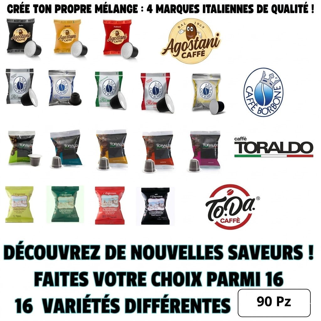 Capsules Nespresso Découverte Café Votre Mix Personnalisé 90 Pz